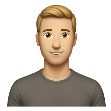 A 25 year old, white man, with short brown hair, with none facial hair,   with brown eyes wearing a t-shirt. sticker