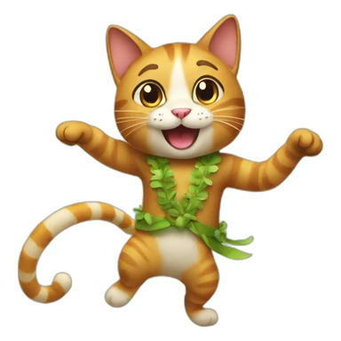À cat dancing the hula hop sticker