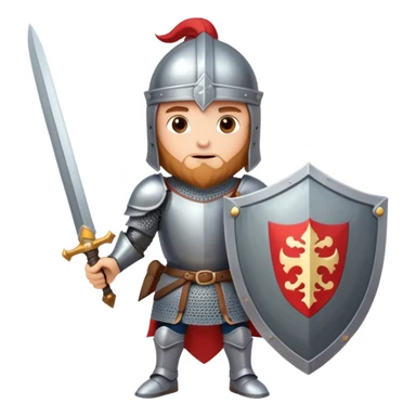 Brave knight on a quest with shield and sword sticker