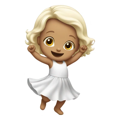 White baby girl dancing  sticker