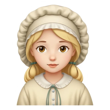 girl about to go to bed with a bonnet sticker
