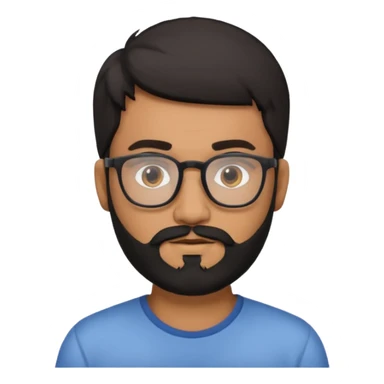 White Indian guy with glasses and a black beard sticker