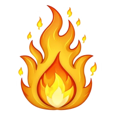 gold fire flame sticker