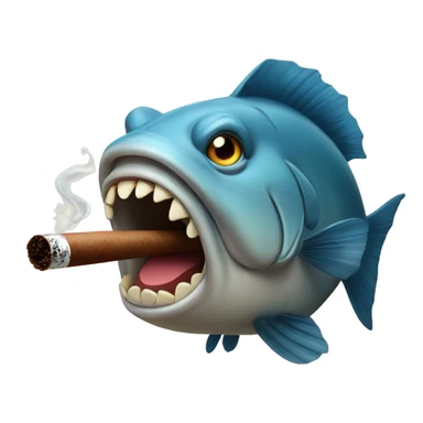 Big fat fish smoking a cigar sticker
