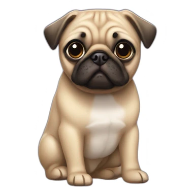 Perro-pug-niña sticker
