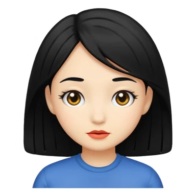 black hair girl sticker