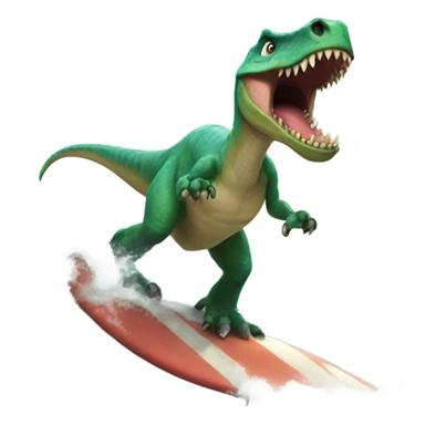 surfing dinosaur sticker
