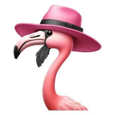 Flamingo with a hat sticker