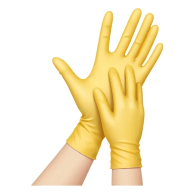 pulling on plastic glove sticker