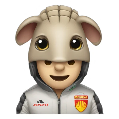 Formula 1 con un armadillo sticker