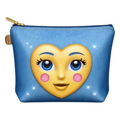 Denim cosmetic bag glittery sticker