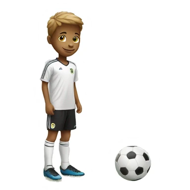 Kid white with soccer sticker