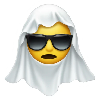 ghost with no mouth and black sunglasses sticker