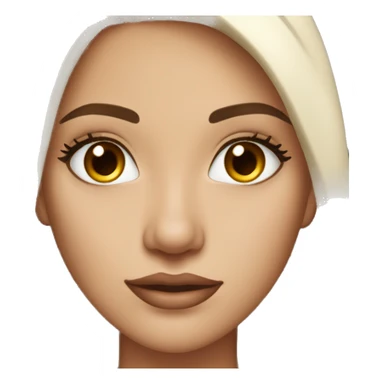 Beautiful Woman with straight dark brown hair and amber eyes with long eyelashes  sticker