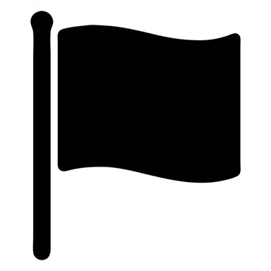 A rectangular flag with a red top half and a black bottom half sticker