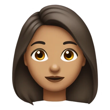 Can you make a brown haired olive skin medium length hair brown full lips, tiny straight nose, big doe eyes voluminous hair sticker