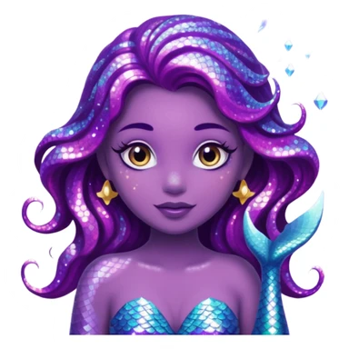 glitter purple mermiad sticker