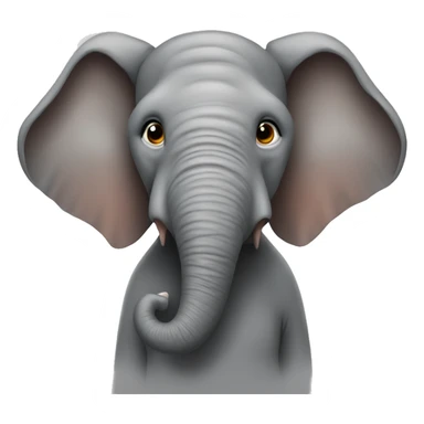 Elephant cover his face by his ears  sticker