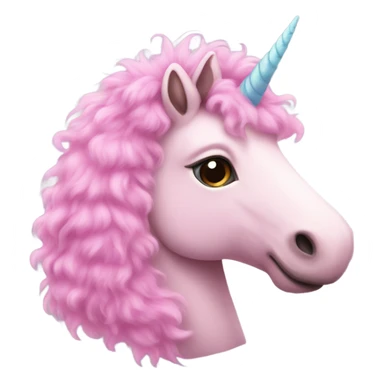 pink fluffy unicorn sticker