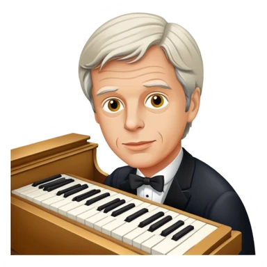 George Plimpton playing the piano sticker