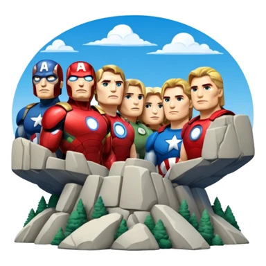 Mount Rushmore but with the avengers sticker