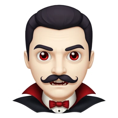 vampire with mustache with sharp teeth  sticker
