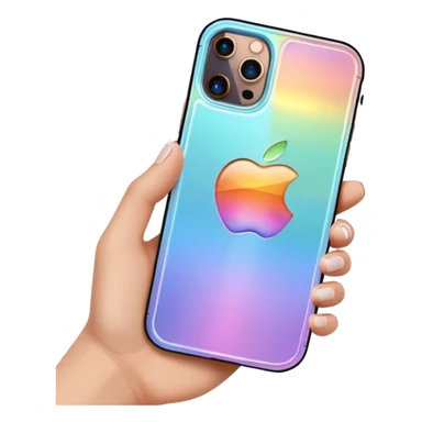 iPhone 14 pro in holographic case sticker