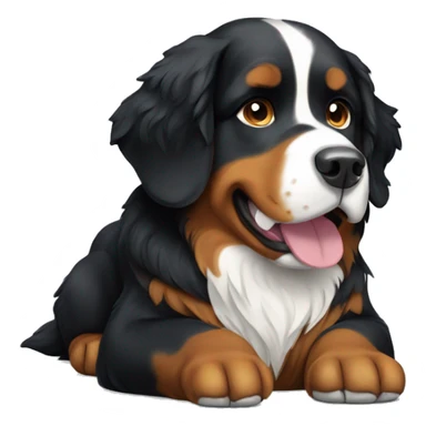 Bernese dog sitting down sticker
