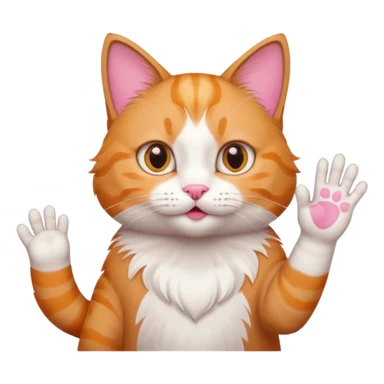 the cat waves his hand sticker