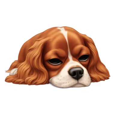 Cavalier King Charles spaniel sleeping on back sticker