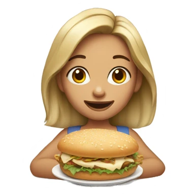 realistic girl enjoying food sticker