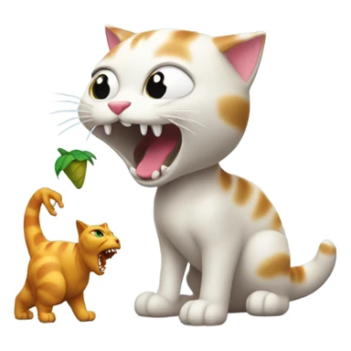 Cat eating dinosaur  sticker