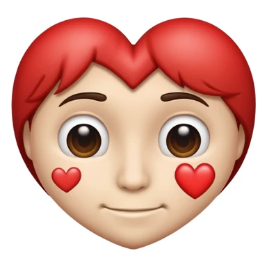 Half funny face and half heart sticker