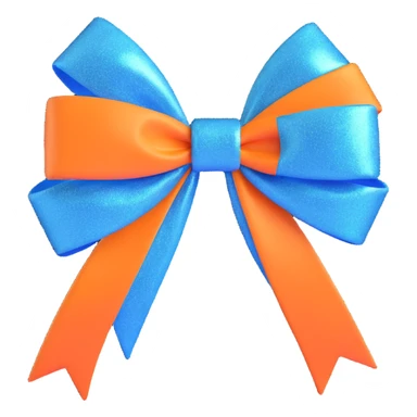 Blue sparkly bow sticker