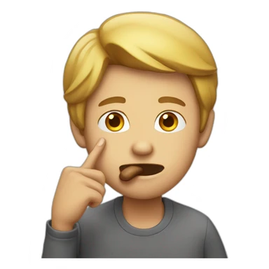 guy with finger on his mouth sticker