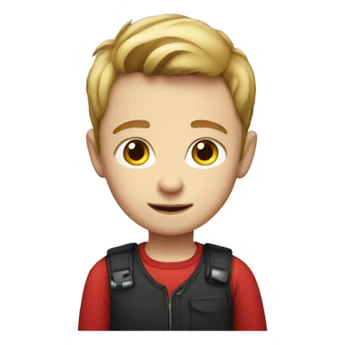 White-skinned boy in red shirt sticker