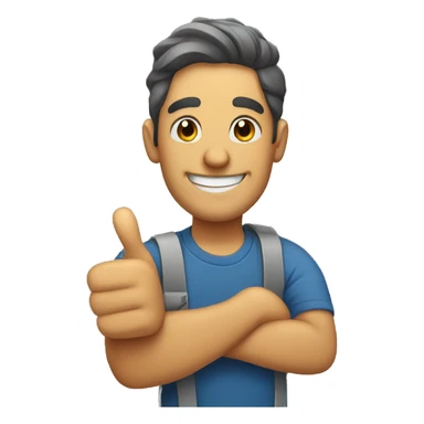 Man smiling and doing thumbs up sticker