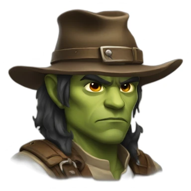 Half-orc ranger wearing fedora  sticker