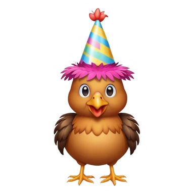 Chicken wearing party hat sticker