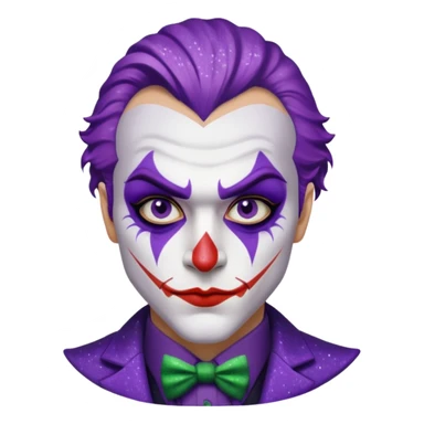 Glitter Purple and White Joker Gangster sticker