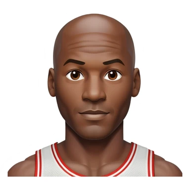 Michael Jordan with detailed facial features, upper body from waist up sticker