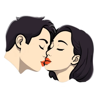 me and my bf kissing sticker