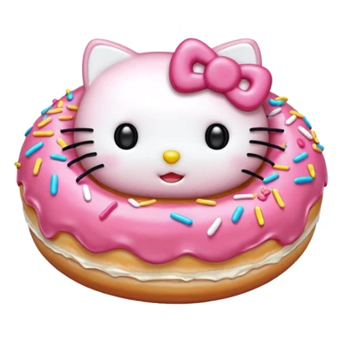 hello kitty themed donut sticker