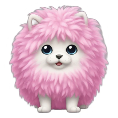 pink fluffy fluff sticker