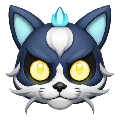 Badass Skull-faced Serene Meowstic-Scizzor-hybrid   sticker