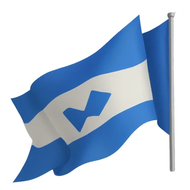 Blue flag horizontal from top and triangular from bottom  sticker