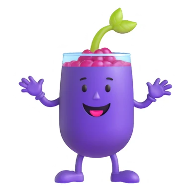 purple grape koolaid man character sticker