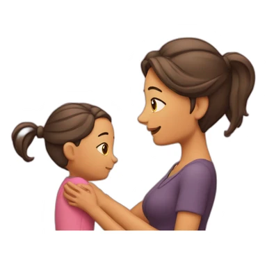 Une maman fait un câlin à sa fille cas 10 sticker