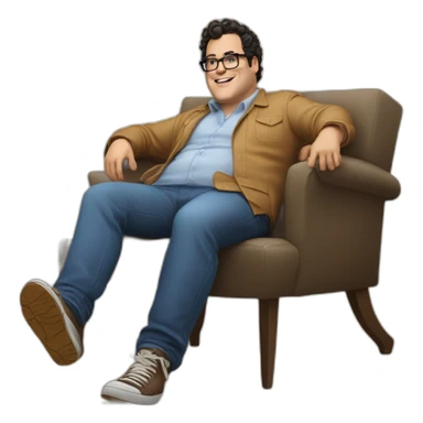 josh gad laying back mysteriously, soles of feet towards camera sticker