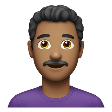 man with dark hair wearing a purple shirt sticker